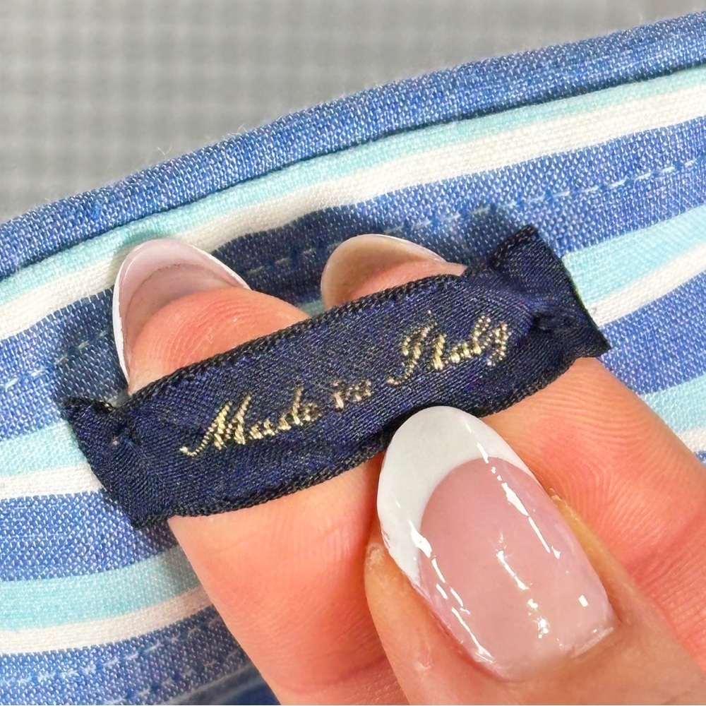 Paul & Shark Men’s Linen Button Down Striped Shirt Blue Medium - Picture 10 of 14